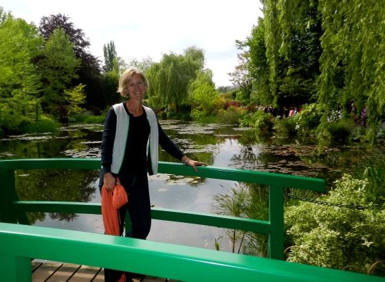 I just couldn't resist posing for a picture on the smaller bridge at Monet's pond