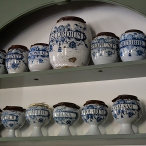 Ceramic jars in the apothecary